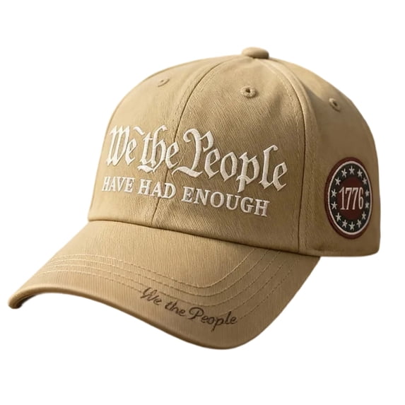 We The People Have Had Enough Hats,1776 Stars Retro Washed Badge Baseball Cap for Men Women adjustable Embroidered Caps for 250th Anniversary