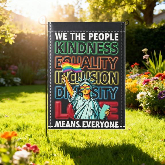 We The People Kindness Diversity Garden Flag, Patio Porch LGBTQ Supporter Yard Decor, Thanksgiving Christmas Gift