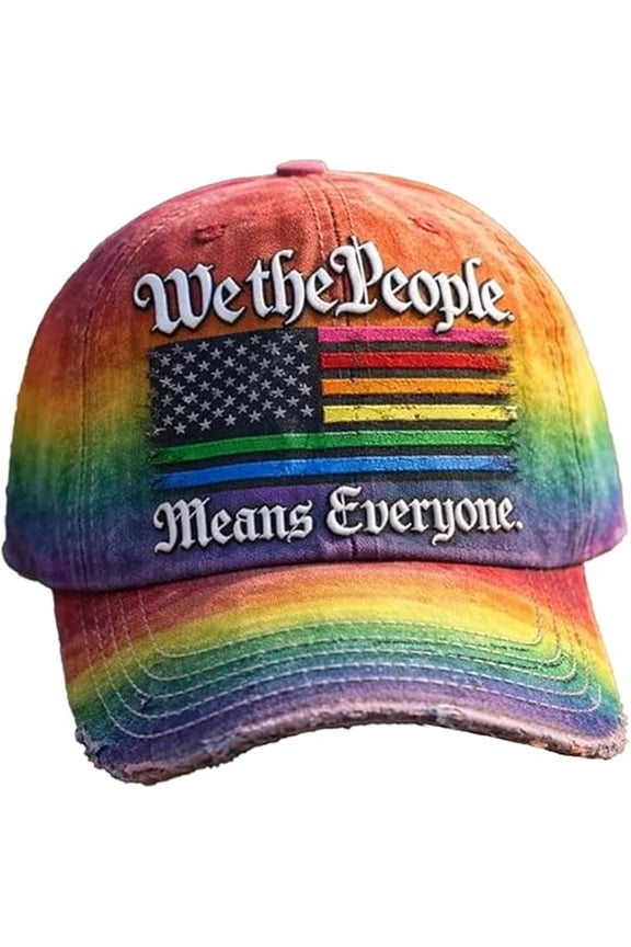 We The People Means Everyone Hat, Rainbow We The People Baseball Hat, Gay Pride Month Hat, We The People Hat Rainbow for Pride