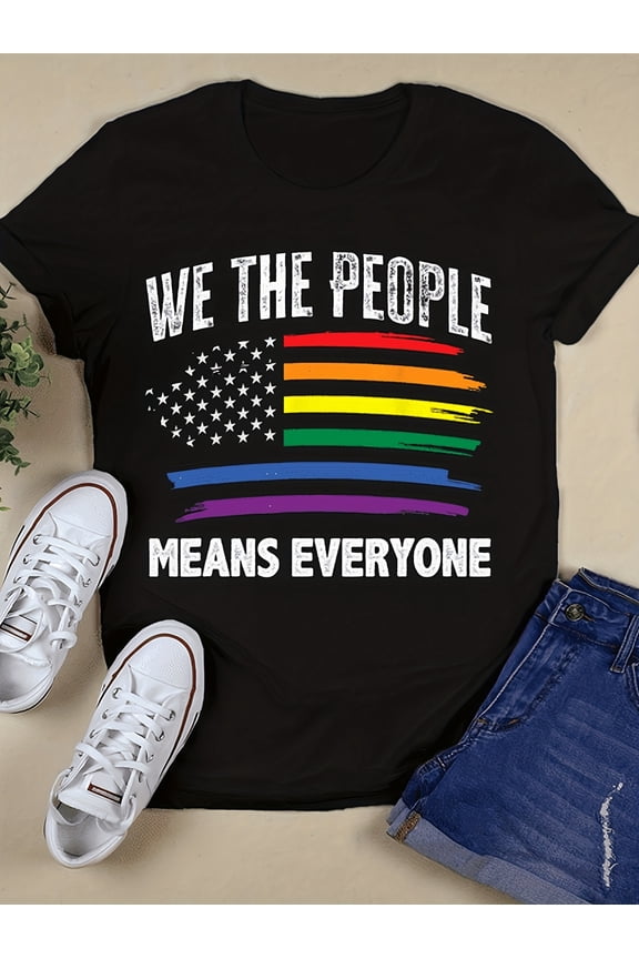 We The People Means Everyone USA LGBT Equality T-Shirt for Men & Women, Casual & Pride Events Apparel