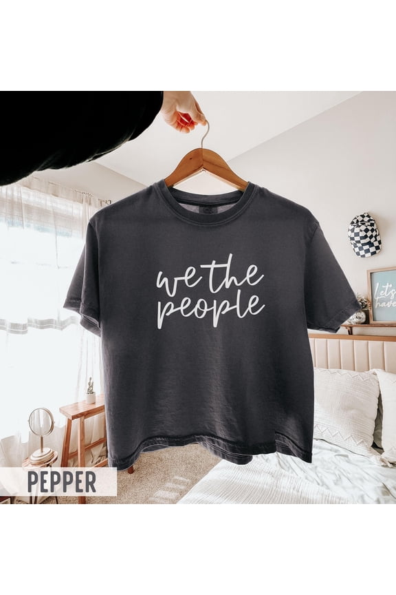We The People' Minimalist Boxy Crop T-Shirt, Unisex T-Shirt