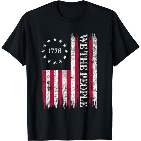 We The People Patriotic 4th of July, Independence Day Flag T-Shirt