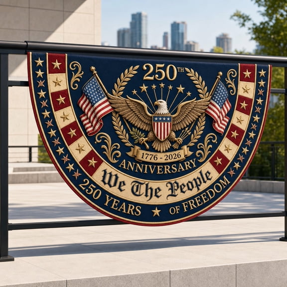 We The People Patriotic Bunting Flag - 250 Years of Liberty