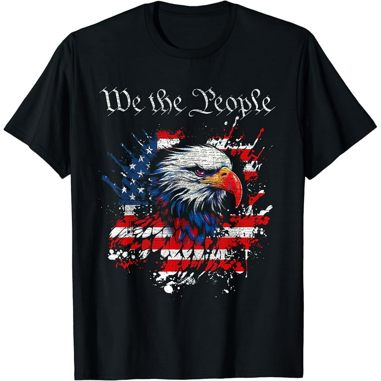 4th July T-Shirt With American Flag And Bald Eagle 4th July T-Shirt With American Flag And Bald Eagle