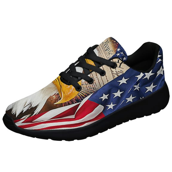 We The People Patriotic Eagle American flag Shoes Sneakers Black Size 6