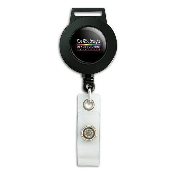 We The People Spectrum Pride Lanyard Retractable Reel Badge ID Card Holder