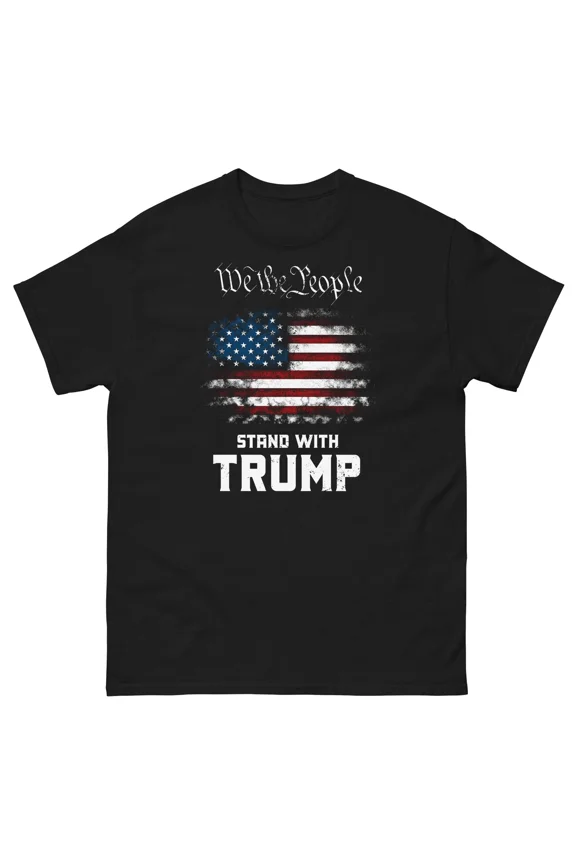 We The People Stand With President Donald Trump Election Unisex Vintage Classic Tee, Vintage T-Shirt - All Sizes S-5Xl, Gategoo