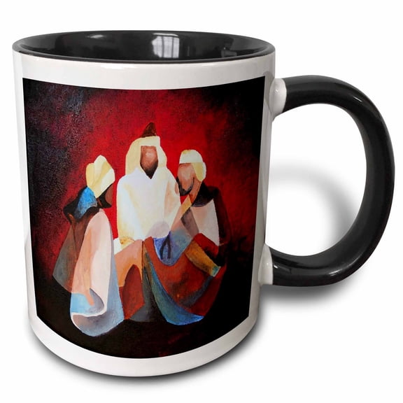3drose, We Three Kings the Wise Men of Christmas, 11oz Two-tone Black Mug