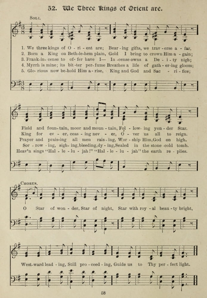We Three Kings of Orient Are Gems of Christmas Song 1910 Canvas Art - (18 x 24)