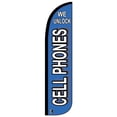 thumbnail image 1 of We Unlock Cell Phones Windless Feather Business Flag 10 x 2.5 Foot Advertising Flutter Flag, 1 of 3