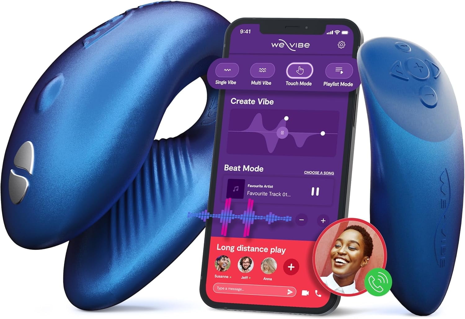 We-Vibe Chorus Couples Vibrator, Remote & App Controlled Wearable, Blue -  Walmart.com