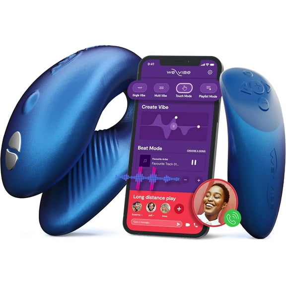 We-Vibe Chorus Couples Vibrator, Remote & App Controlled Wearable, Blue