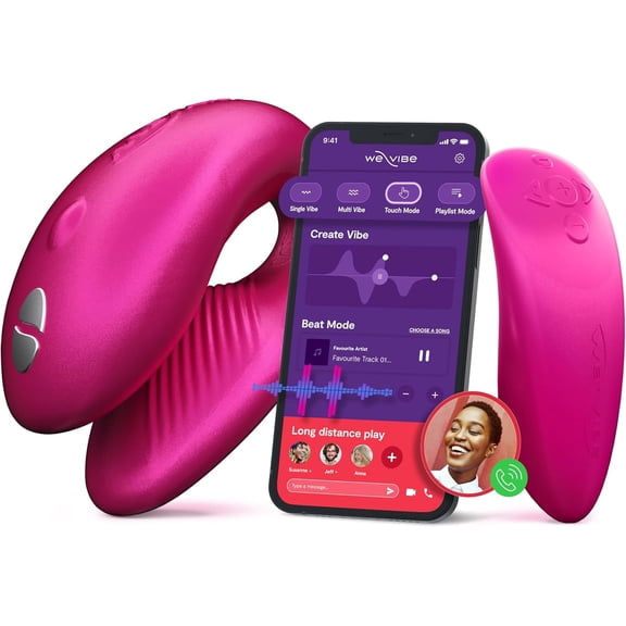 We-Vibe Chorus Couples Vibrator, Remote & App Controlled Wearable, Pink