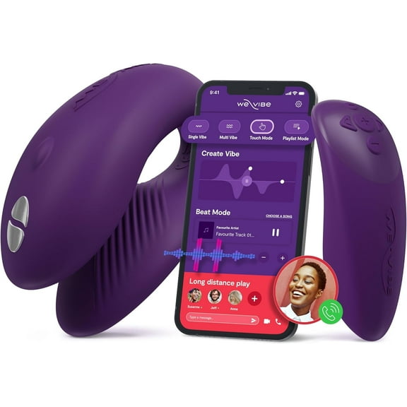 We-Vibe Chorus Couples Vibrator, Remote & App Controlled Wearable, Purple