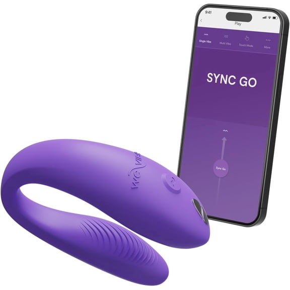 We-Vibe Sync Go, App-Controlled Couples Vibrator with Clitoral Vibration & Travel Case - Light Purple