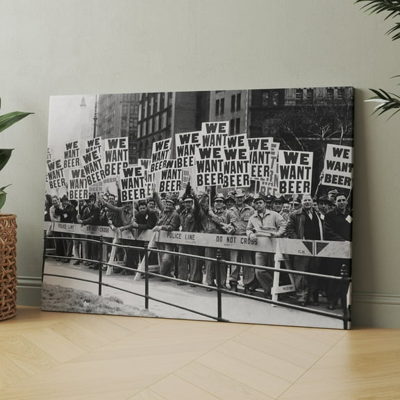 We Want Beer Prohibition 1920s 1930s Funny Beer Bar Canvas Wall Art Print