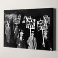 thumbnail image 1 of We Want Beer Protest - Prohibition 1920s Funny Beer Bar Decor Canvas Wall Art Print, 1 of 4