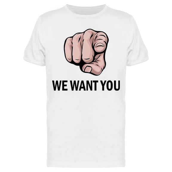 We Want You, Pointing T-Shirt Men -Image by Shutterstock, Male Medium