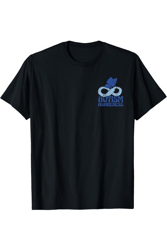 We Wear Blue For Autism Awareness Front And Back Graphic T-Shirt, Size S-5XL