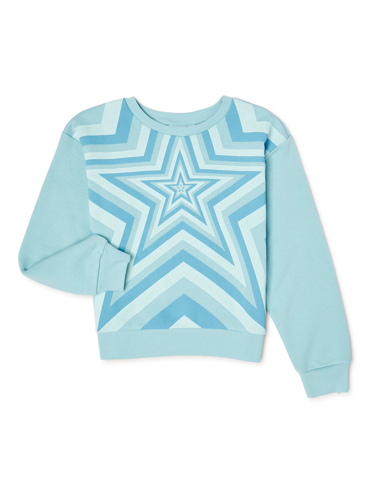 We Wear Cute Girls Oversized Heart and Star Crew Neck Sweatshirt Sizes 4 16