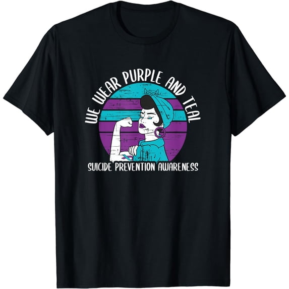 We Wear Purple And Teal - Suicide Prevention Awareness T-Shirt