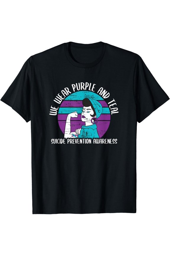 We Wear Purple And Teal - Suicide Prevention Awareness T-Shirt