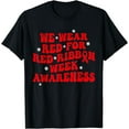 thumbnail image 1 of We Wear Red For Red Ribbon Week Awareness Drug Free Groovy T-Shirt, 1 of 3