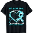 thumbnail image 1 of We Wear Teal For Cervical Cancer Awareness Heart Ribbon T-Shirt, 1 of 2