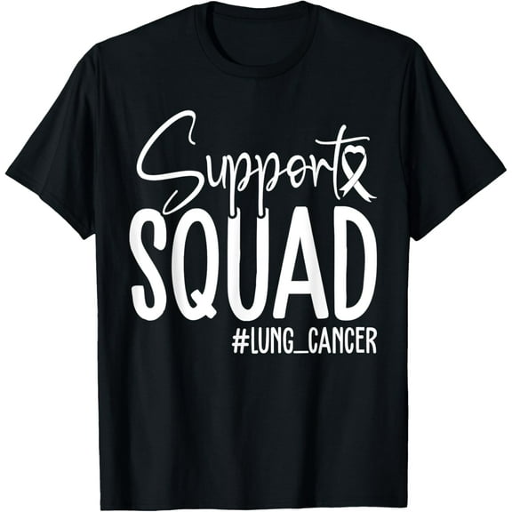 We Wear White Lung Cancer Awareness Support Squad T-Shirt men and women can wear, black, white, gifts