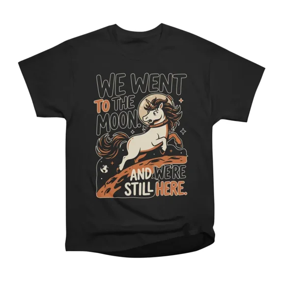 We Went To The Moon Funny Astronaut Unicorn Space Exploration Galaxy Astronomy Design T-Sh
