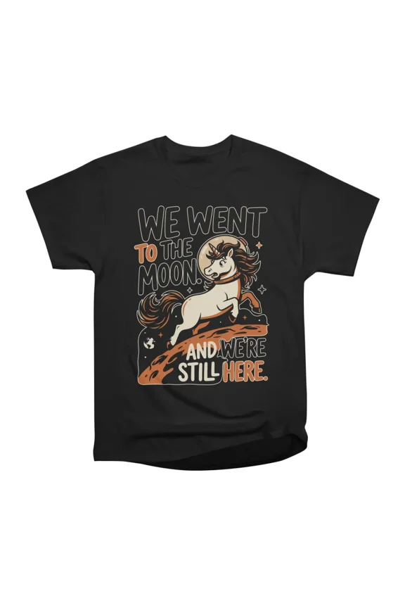 We Went To The Moon Funny Astronaut Unicorn Space Exploration Galaxy Astronomy Design T-Sh