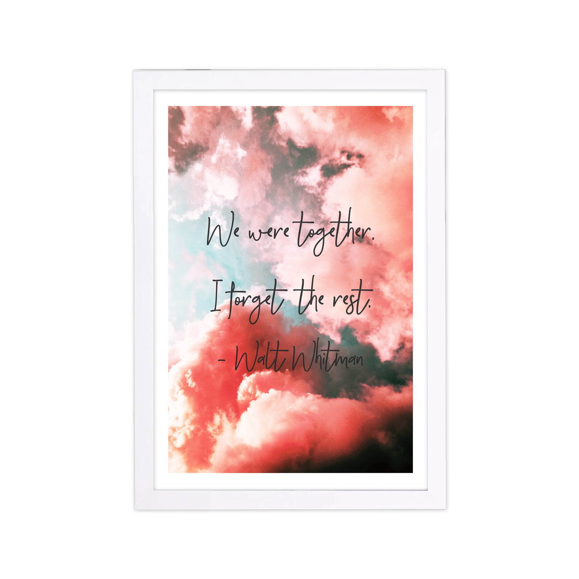 'We Were Together' Love Quotes and Sayings 13" x 1.00" Framed Painting Canvas Art Print, by Wynwood Studio