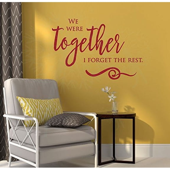 We Were Together Vinyl Lettering Decals Wall Sticker Quotes 23x16-Inch Red