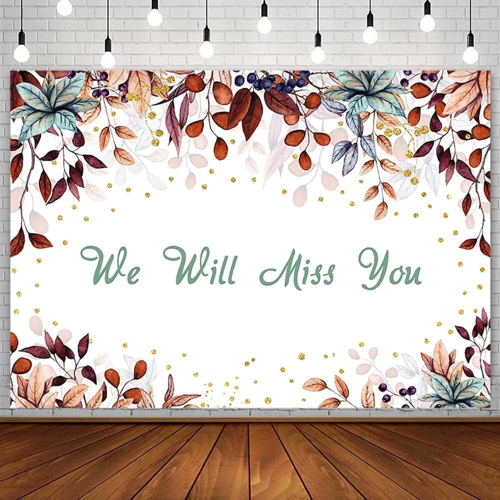 We Will Miss You Backdrop Banner - 7x5ft Retirement Graduation Farewell Party Decor