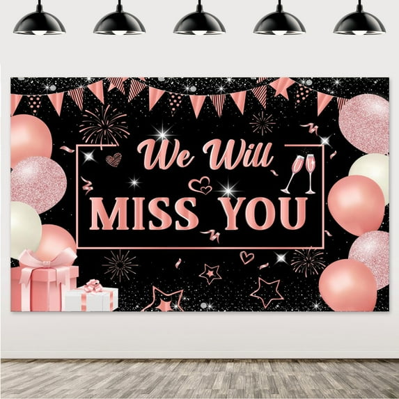 We Will Miss You Banner Backdrop Going Away Party Decorations Retirement Themed Party Decorations Miss You Photography Background Banner for Farewell Anniversary Retirement Graduation Party Supplies