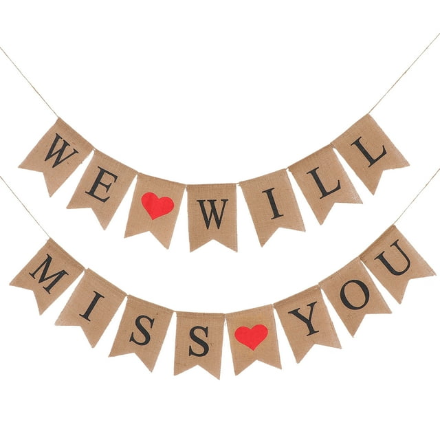 We Will Miss You Banner, WE WILL MISS YOU Letters Bunting Banner Heart ...