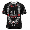 thumbnail image 1 of We Will Never Forget 9/11 25th Anniversary Men's T-Shirt - Memorial Graphic Crew Neck Casual Top with Ornamental Art for Daily Wear Black 3XL, 1 of 3