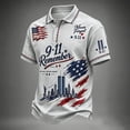 thumbnail image 1 of We Will Never Forget 911 Golf Polos for Men 9/11 25th Anniversary Shirt Memorial Day Patriotic Vintage Mens T-Shirts Gray L, 1 of 4