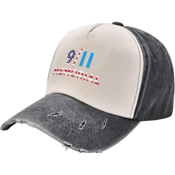 We Will Never Forget 911 Memorial Washed Baseball Caps Fusion Flowing Colors Adventurous Spirit Black and White