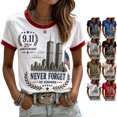 thumbnail image 1 of We Will Never Forget 911 Shirts for Women 9/11 25th Anniversary Shirt Patriotic American Flag Memorial Day Graphic T-Shirt White S, 1 of 4