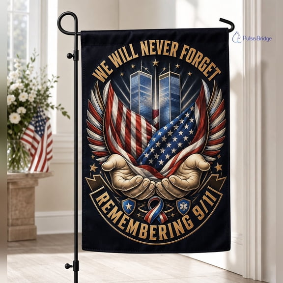 We Will Never Forget Remembering 9 11 First Responders Flag – 9/11 Patriot Day