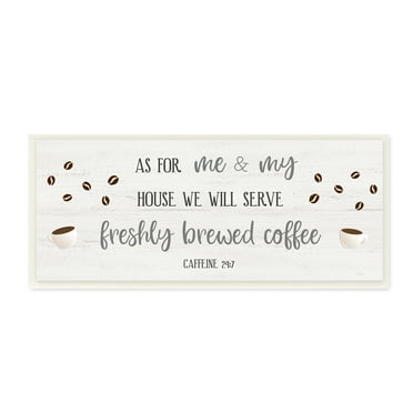We Will Serve Fresh Coffee 24:7 Caffeine Proverbs 17 in x 7 in Framed Drawing Art Print, by Stupell Home Décor