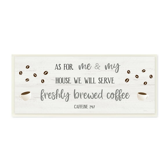We Will Serve Fresh Coffee 24:7 Caffeine Proverbs 17 in x 7 in Framed Drawing Art Print, by Stupell Home Décor