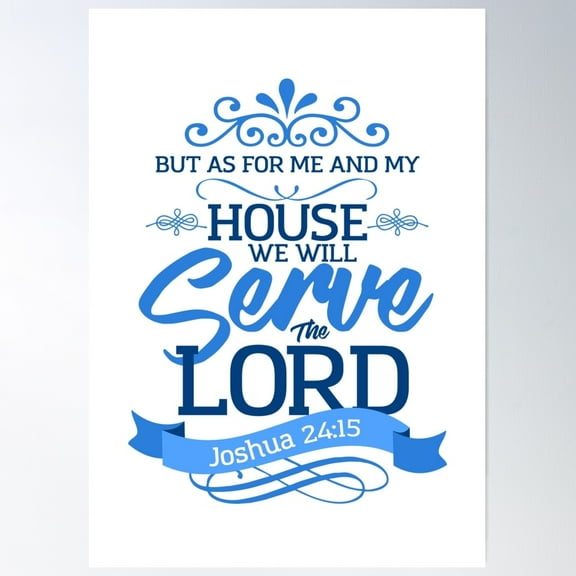 We Will Serve The Lord - Joshua 24:15 Poster Wall Art, Modern Wall Decor For Living Room Bedroom, 24x36 UNFRAMED