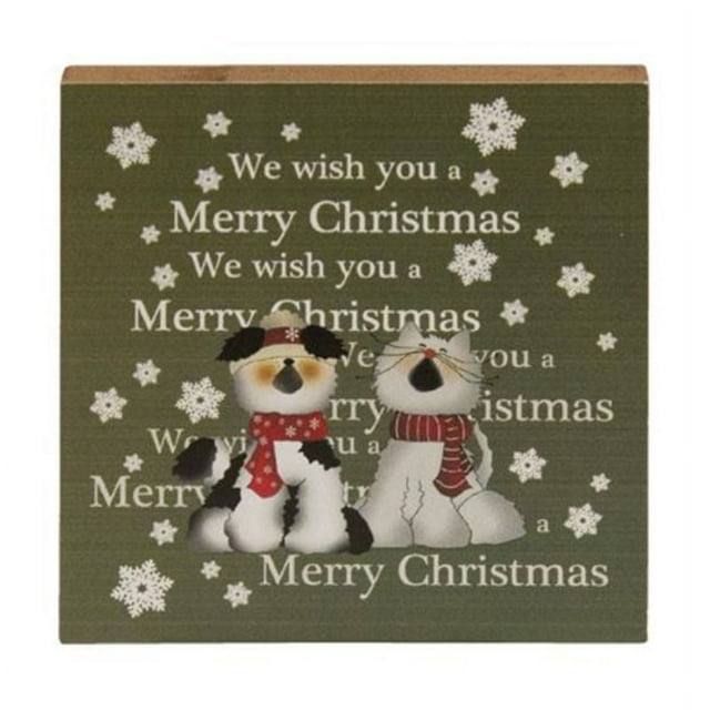 We Wish You A Merry Christmas Block (Pack of 4)