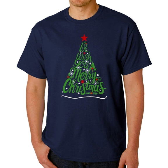 We Wish You A Merry Christmas - Men's Word Art T-Shirt