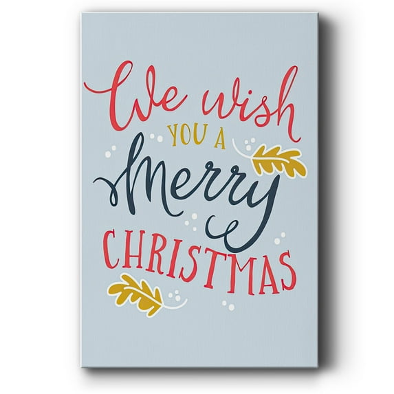 We Wish You - Light Blue- Gallery Wrapped Canvas