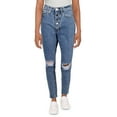 thumbnail image 1 of We Wore What Womens Danielle Distressed High Rise Straight Leg Jeans, 1 of 2