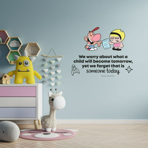 We Worry Mandy Grim Life Quote Cartoon Quotes Decors Wall Sticker Art Design Decal for Girls Boys Kids Room Bedroom Nursery Kindergarten Home Decor Stickers Wall Art Vinyl Decoration (18x20 inch)