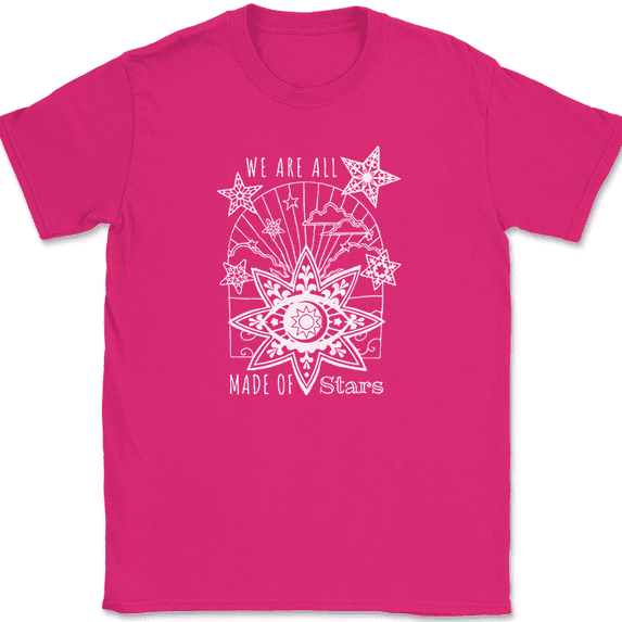 We are All Made of Stars T-Shirt Trippy Astronomy Astrology Gift Tee - Pink, S
